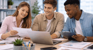 Étudiants en BTS GPME à Marne-la-Vallée en travail de gestion