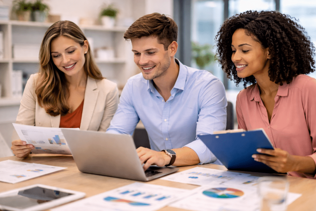 Étudiants en BTS GPME à Troyes en travail collaboratif de gestion
