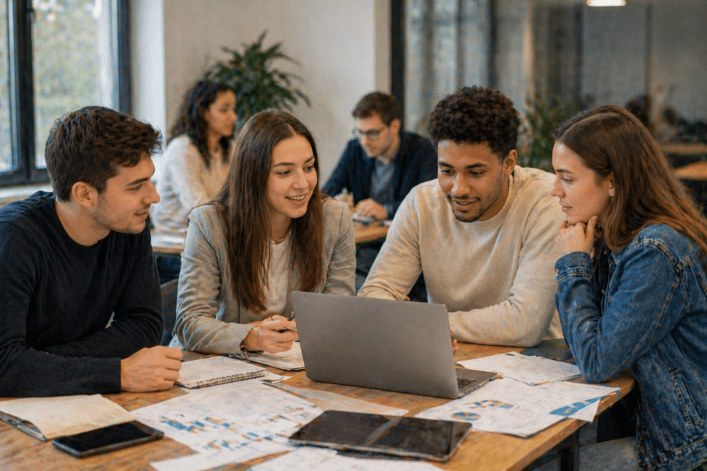 BTS MCO à Dijon avec étudiants en collaboration autour d’un projet digital
