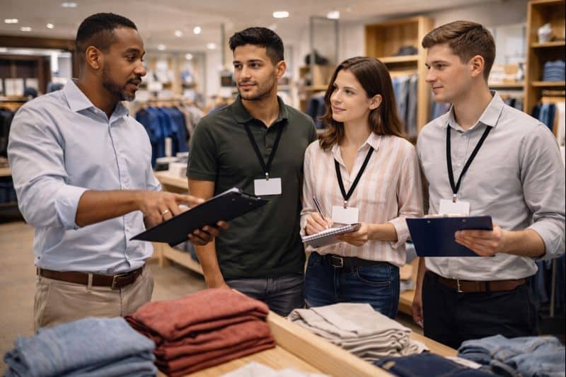 Étudiants du BTS MCO à Auxerre en situation de management en boutique