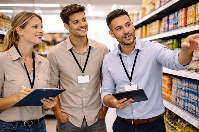 Étudiants en BTS MCO à Auxerre en activité de gestion commerciale en magasin
