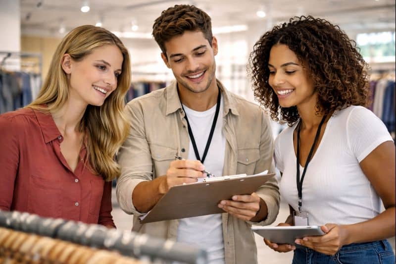 Étudiants en BTS MCO à Mâcon travaillant sur la gestion de rayons