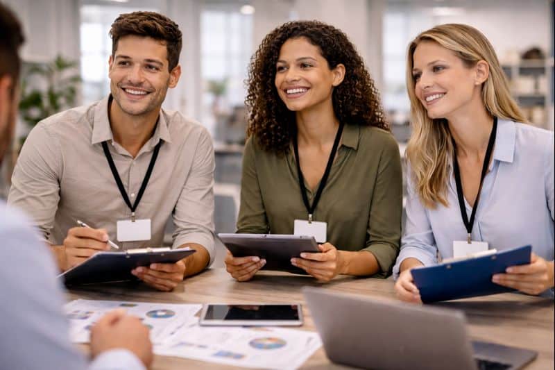 Étudiants en BTS NDRC à Auxerre en activité de négociation commerciale