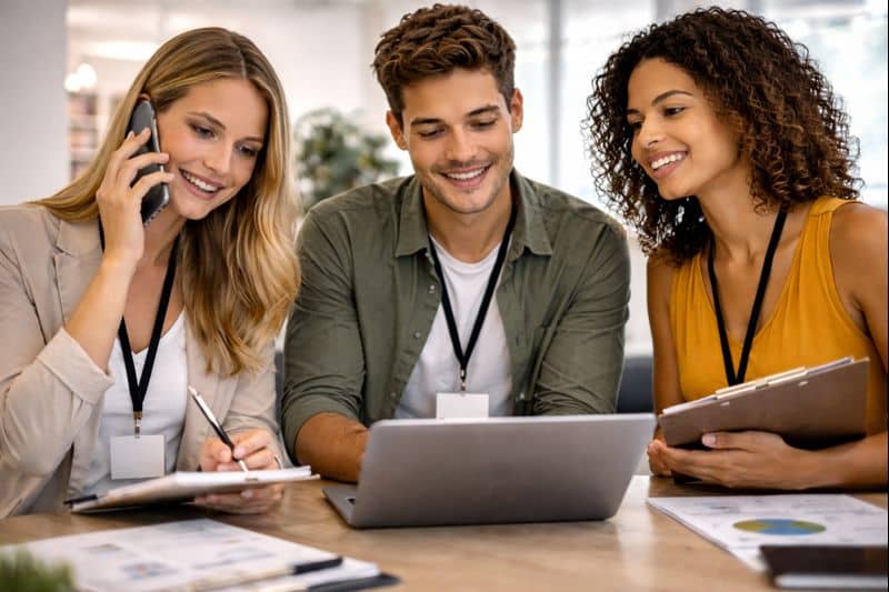 Étudiants en BTS NDRC à Mâcon en situation de relation client digitale