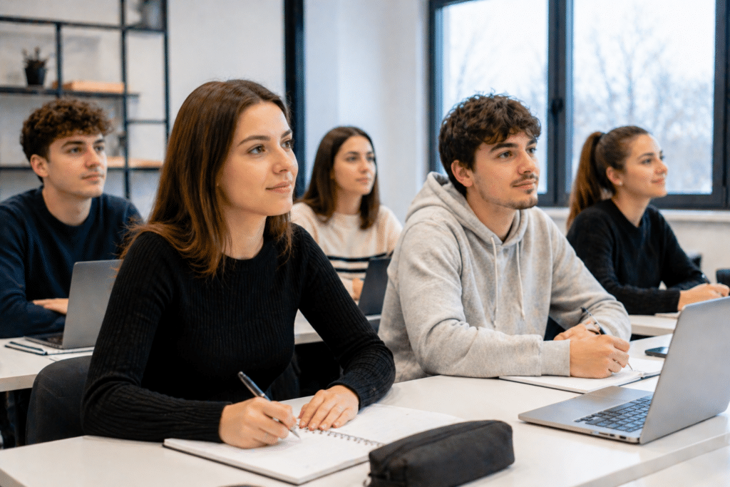 BTS GPME à Besançon étudiants en formation gestion PME en salle de cours