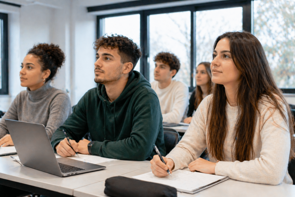 BTS MCO à Besançon étudiants en formation commerce en salle de cours