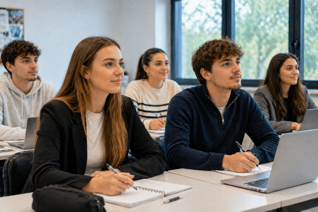 BTS NDRC à Besançon étudiants en formation relation client en classe
