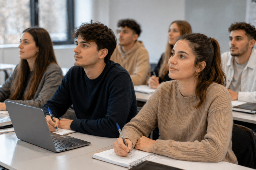 BTS NDRC à Besançon étudiants en formation relation client en salle de cours