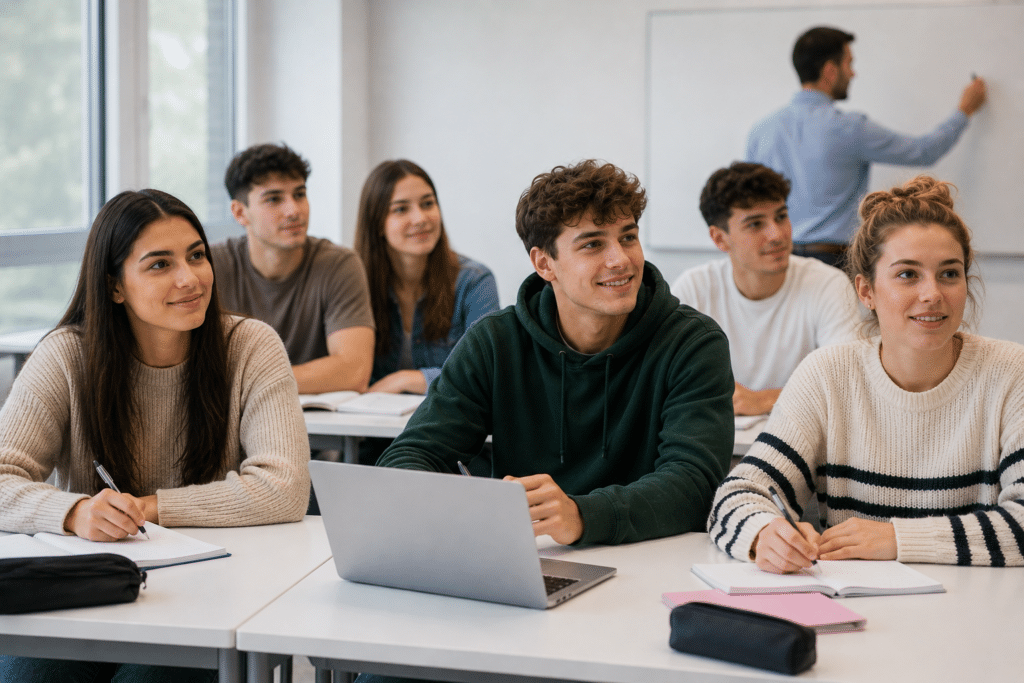 BTS NDRC à Lons-le-Saunier étudiants en cours avec formateur