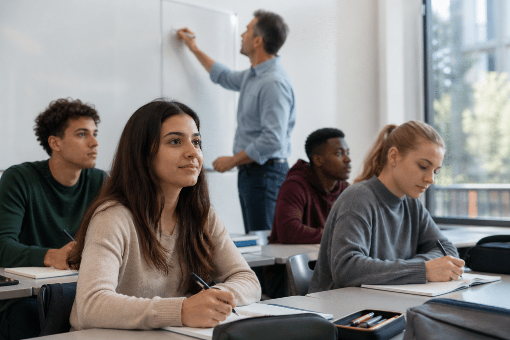 BTS NDRC à Dijon étudiants en formation en salle de classe avec formateur