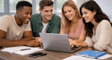 BTS GPME à Cergy-Pontoise — étudiants étudiant ensemble en séance collaborative.