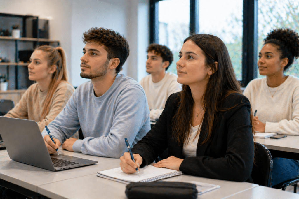 Titre Pro CV à Besançon étudiants en formation vente en classe