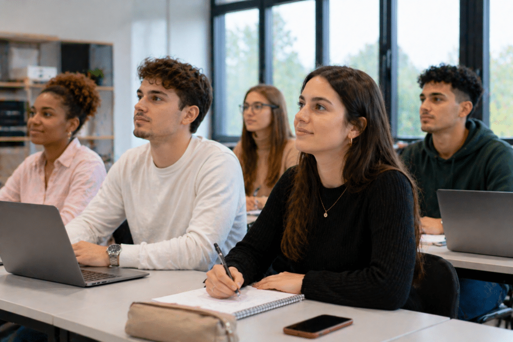 Titre Pro CV à Besançon étudiants en formation vente en salle de cours