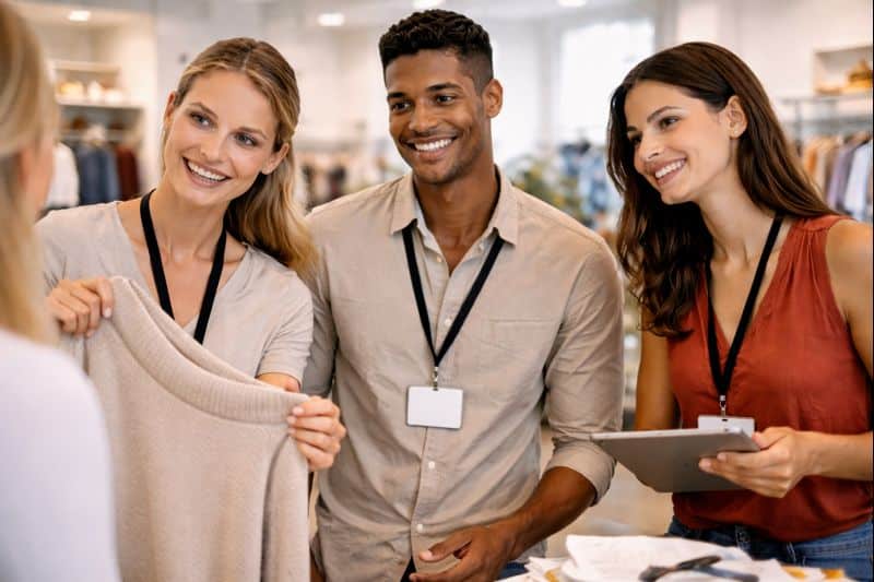 Étudiants du Titre Pro Conseiller de vente à Mâcon en situation de vente en magasin