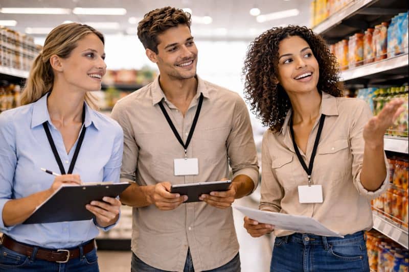 Étudiants du Titre Pro MUM à Mâcon supervisant l’organisation d’un rayon