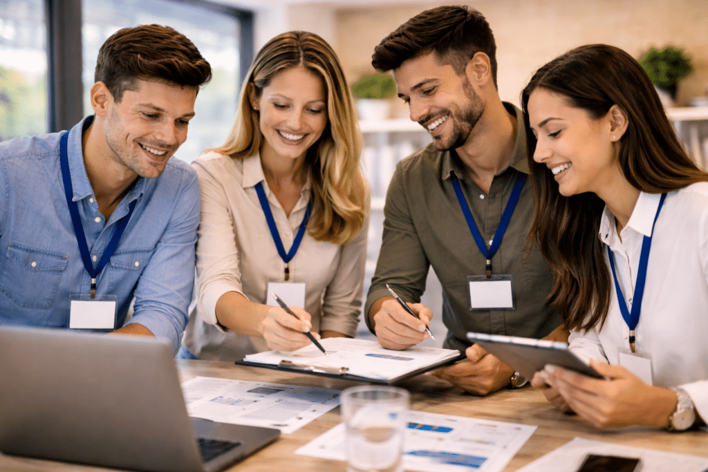 Étudiants en TITRE PRO AMUM à Reims en réunion de management d’équipe