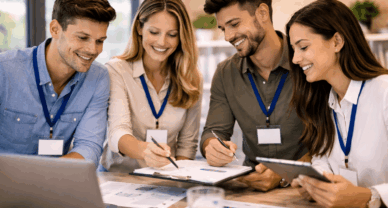 Étudiants en TITRE PRO AMUM à Reims en réunion de management d’équipe