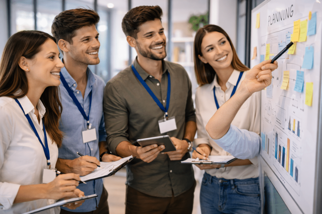Étudiants en TITRE PRO AMUM à Reims organisant l’activité et planifiant les actions d’équipe