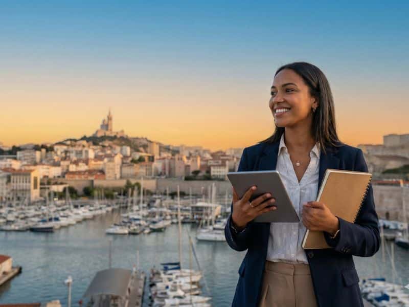 Une étudiante en alternance sur Marseille