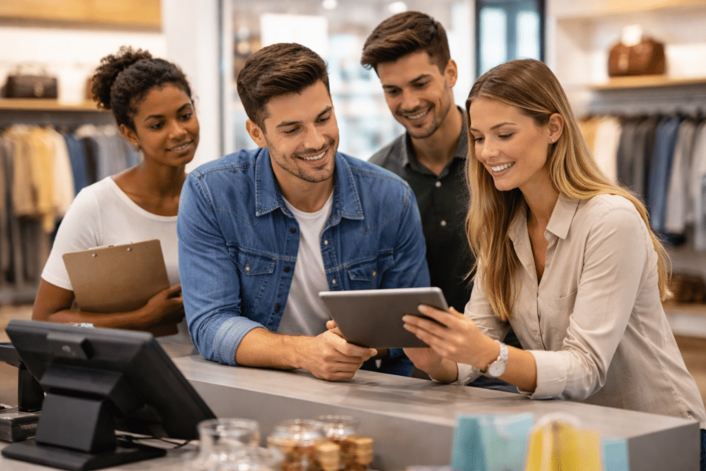 Étudiants en Bachelor RDC à Reims en situation de vente et conseil client