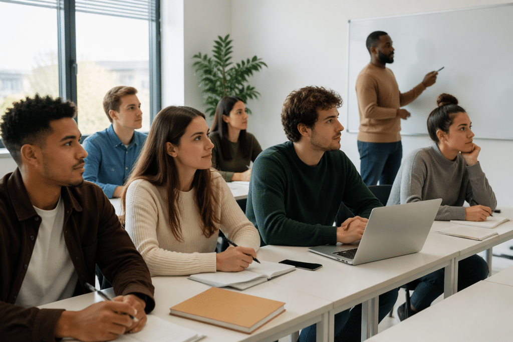 Bachelor RH à Dijon en salle de classe avec étudiants et formateur