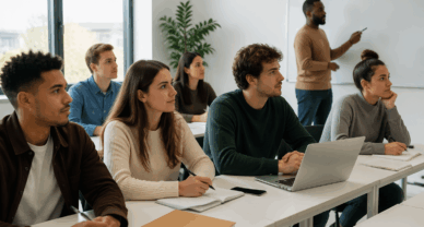 Bachelor RH à Dijon en salle de classe avec étudiants et formateur