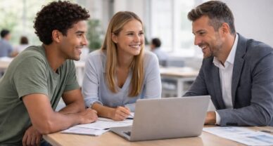 Étudiants du Bachelor RH à Mâcon en interaction avec un mentor