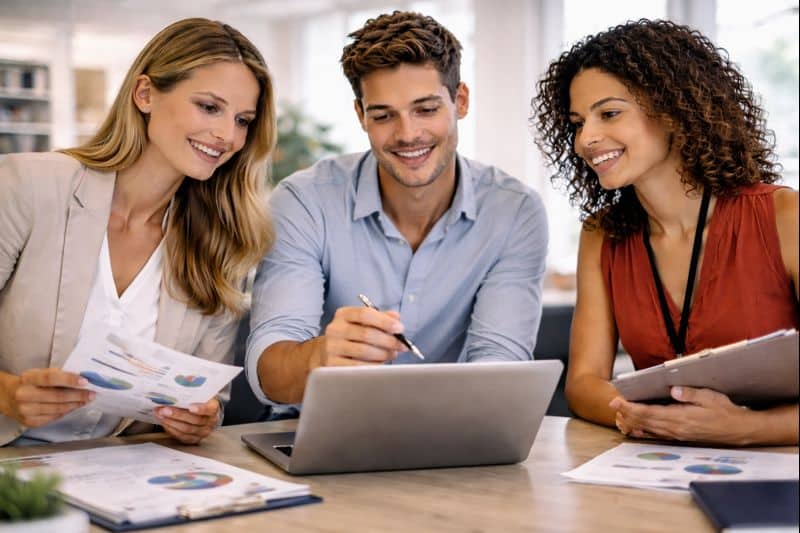 Étudiants en MBA Manager en Ressources Humaines à Mâcon travaillant sur une stratégie RH