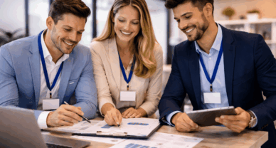 Étudiants en Mastère Manager d’Affaires à Cergy-Pontoise en réunion stratégique