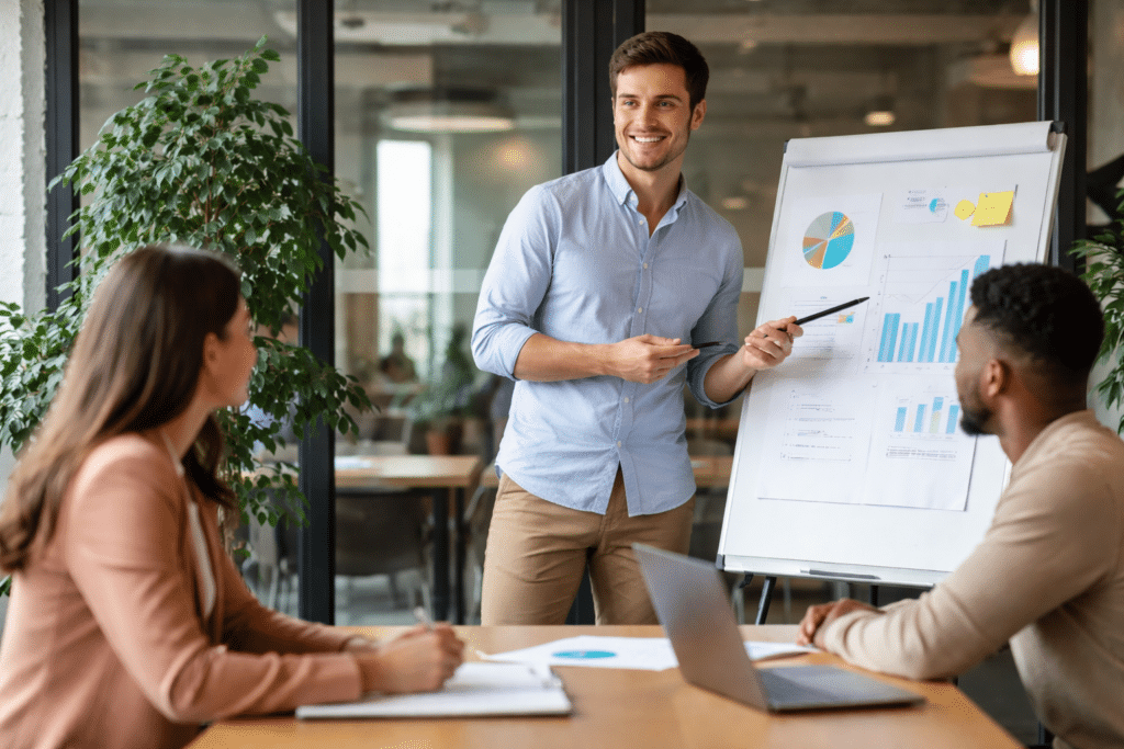 Mastère Manager d’Affaires à Troyes en séance de stratégie commerciale