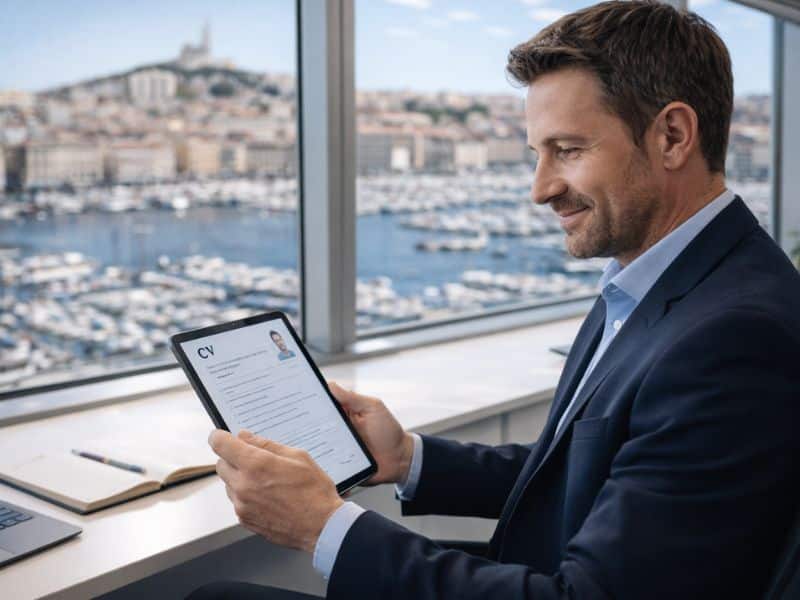  Un recruteur à Marseille qui sélectionne un CV vendeur percutant.