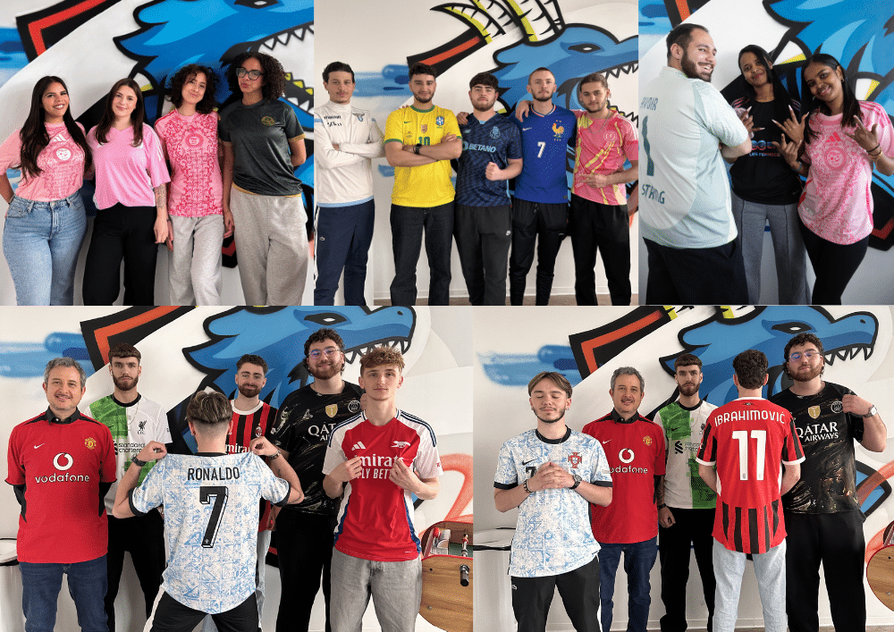 Etudiants de Groupe Alternance Metz portant des maillots de foot pour la journée sportive