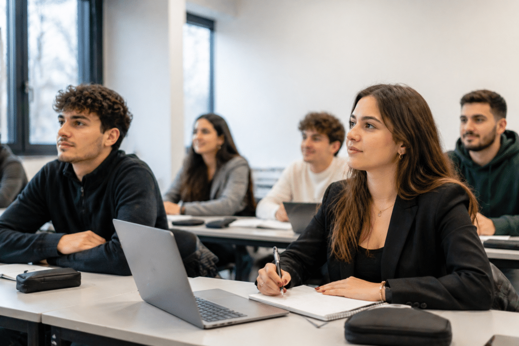 Bachelor RDC à Besançon étudiants en cours de formation commerciale en salle