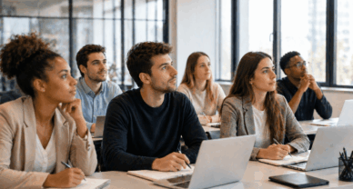 Mastère Manager d’Affaires à Dijon étudiants en formation en salle de classe moderne