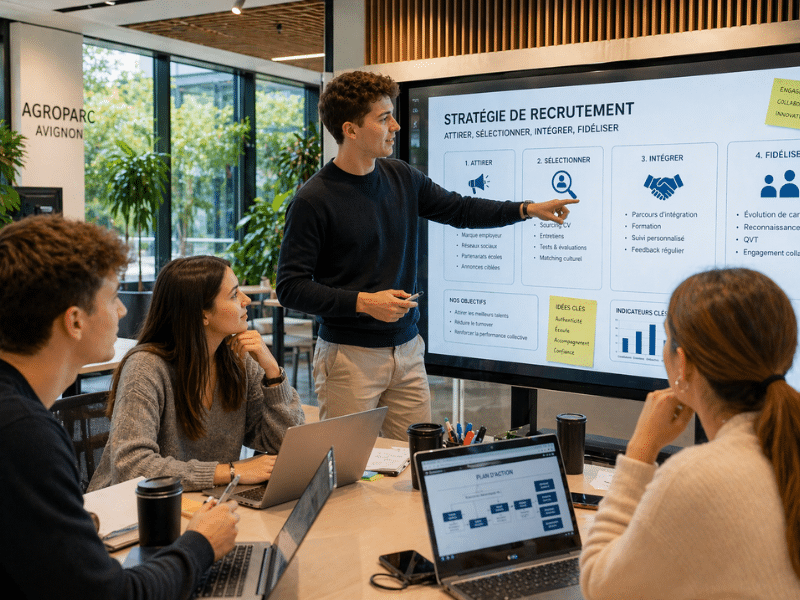 Des alternants préparant un Bachelor RH à Avignon pour développer leur expertise.