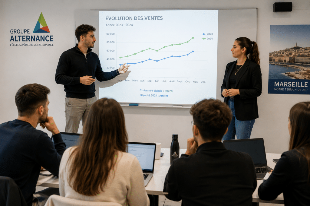 Les cours théoriques équilibrent la semaine type alternance Marseille.